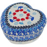 Polish Pottery Heart Shaped Jar 4&quot; Cherry Pickin&#039;