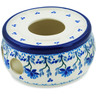 Polish Pottery Heater 4&quot; Blue Grapevine
