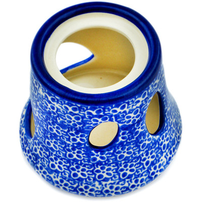 Polish Pottery Heater 4&quot; Wild Blue