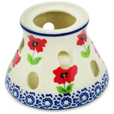 Polish Pottery Heater 4&quot; Wind-blown Poppies