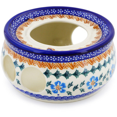 Polish Pottery Heater 6&quot; Blue Cornflower