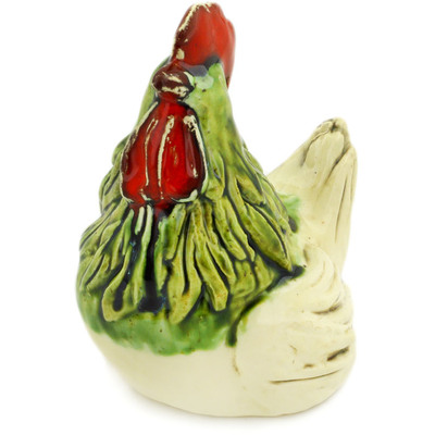 Ceramic Hen Figurine 7&quot; Green