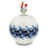 Polish Pottery Hen Shaped Jar 7&quot; Flowers At Dusk