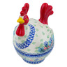 Polish Pottery Hen Shaped Jar 8&quot; Great Day