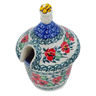 Polish Pottery Honey Jar 6 oz Red Pansy