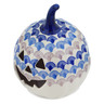 Polish Pottery Jack O Lantern Candle Holder 6&quot; Beautiful Bevy