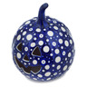 Polish Pottery Jack O Lantern Candle Holder 6&quot; Blue Eye Scatter UNIKAT