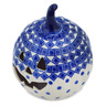 Polish Pottery Jack O Lantern Candle Holder 6&quot; It&#039;s Snowing!