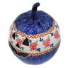 Polish Pottery Jack O Lantern Candle Holder 6&quot; Radiant Roses