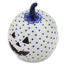 Polish Pottery Jack O Lantern Candle Holder 6&quot; Sea Of Hearts