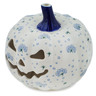 Polish Pottery Jack O Lantern Candle Holder 7&quot; Bubbly Branches