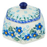 Polish Pottery Jar with Lid 4&quot; Blue Joy