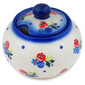 Polish Pottery Jar with Lid 4&quot; Dancing Flowers UNIKAT