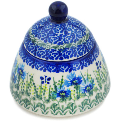 Polish Pottery Jar with Lid 4&quot; Fresh Flora