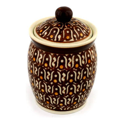 Polish Pottery Jar with Lid 4&quot;