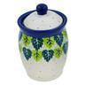 Polish Pottery Jar with Lid 4&quot; Leaves Of Green