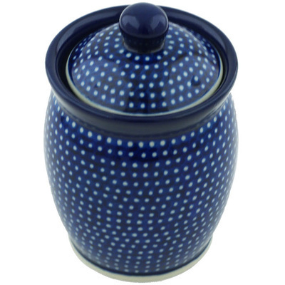 Polish Pottery Jar with Lid 4&quot; Starry Night UNIKAT