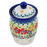 Polish Pottery Jar with Lid 4&quot; Summer Blossoms