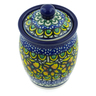 Polish Pottery Jar with Lid 4&quot; Turkish Flowers UNIKAT