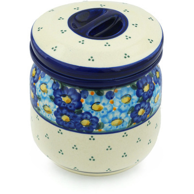 Polish Pottery Jar with Lid 5&quot; Aura