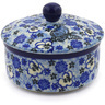 Polish Pottery Jar with Lid 5&quot; Blue Monarch