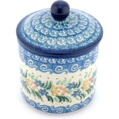 Polish Pottery Jar with Lid 5&quot; Breath Of Spring UNIKAT