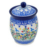 Polish Pottery Jar with Lid 5&quot; Free Flock UNIKAT