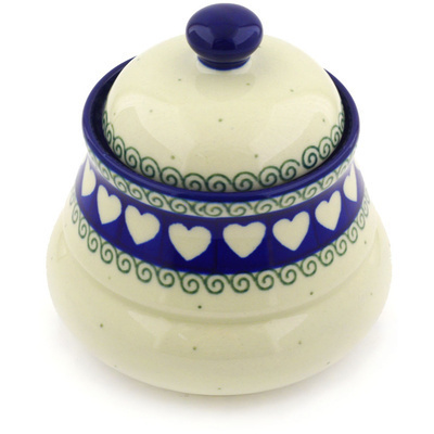 Polish Pottery Jar with Lid 5&quot; Light Hearted