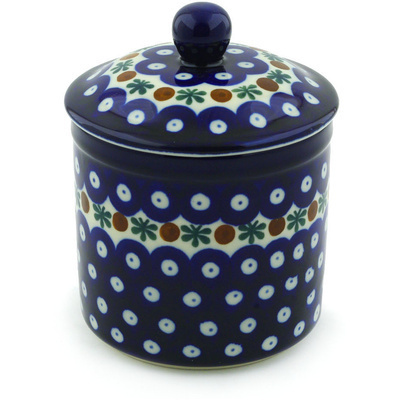 Polish Pottery Jar with Lid 5&quot; Mosquito