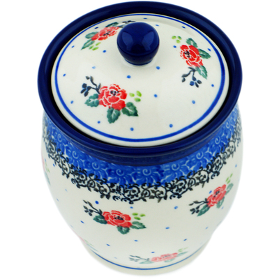 Polish Pottery Jar with Lid 5&quot; Pasadena Delight