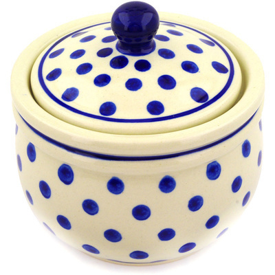 Polish Pottery Jar with Lid 5&quot; Polka Dot