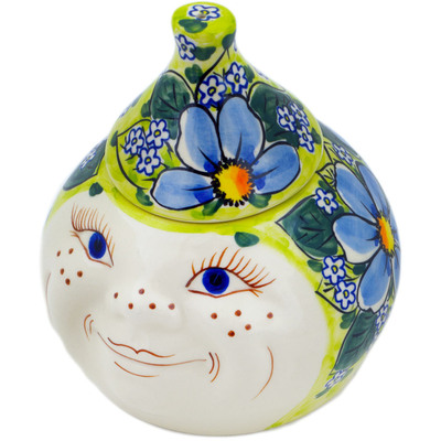 Polish Pottery Jar with Lid 6&quot; Beautiful Dream UNIKAT