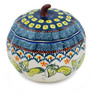 Polish Pottery Jar with Lid 6&quot; Cucumber Patch