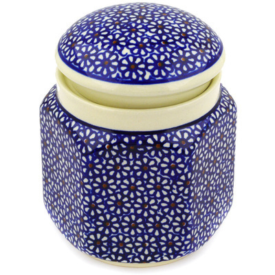 Polish Pottery Jar with Lid 6&quot; Daisy Dreams