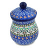 Polish Pottery Jar with Lid 6&quot; Heart Vines UNIKAT