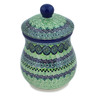 Polish Pottery Jar with Lid 6&quot; Kiwi UNIKAT