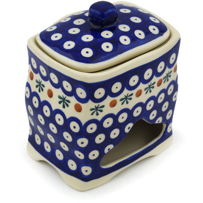 Polish Pottery Jar with Lid 6&quot; Mosquito