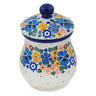 Polish Pottery Jar with Lid 6&quot; Pansy Wreath UNIKAT