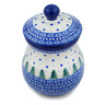 Polish Pottery Jar with Lid 6&quot; Piney Forest UNIKAT