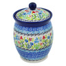 Polish Pottery Jar with Lid 6&quot; Spring Essence UNIKAT