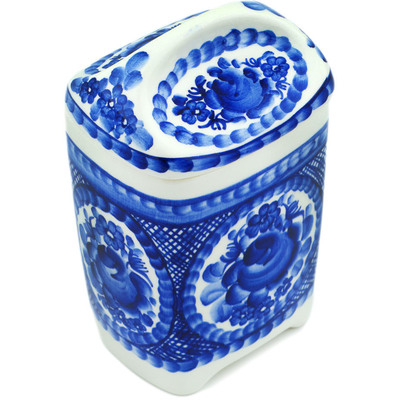 faience Jar with Lid 7&quot; Classic Cobalt