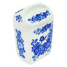 faience Jar with Lid 7&quot; Cobalt Flowers