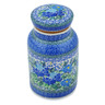Polish Pottery Jar with Lid 7&quot; Country Blossoms UNIKAT