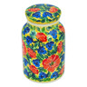 Polish Pottery Jar with Lid 7&quot; Flowers Collected On A Sunny Day UNIKAT