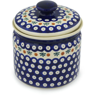 Polish Pottery Jar with Lid 7&quot; Mosquito