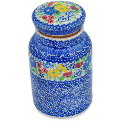 Polish Pottery Jar with Lid 7&quot; Patio Views UNIKAT