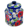 Polish Pottery Jar with Lid 7&quot; Vivid Garden UNIKAT