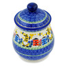 Polish Pottery Jar with Lid 8&quot; Beekeeper Gnome UNIKAT