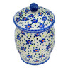 Polish Pottery Jar with Lid 8&quot; Hope Flowes UNIKAT