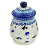 Polish Pottery Jar with Lid 8&quot; Kitty Paw Play Time